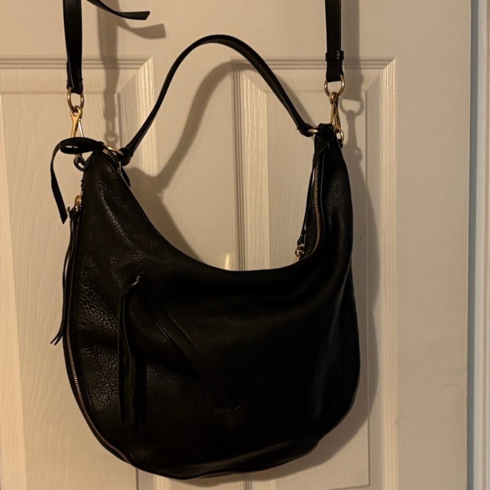 Vince Camuto Black Leather Hobo Bag - Picture 3 of 5